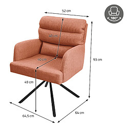 Acheter ML-Design Chaise de salle à manger 2 places Chaise pivotante Polsterstuhl 180 Grad Drehbar