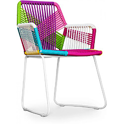 ICONIK INTERIOR Chaise d'extérieur avec accoudoirs - Chaise de jardin - Multicolore - Frony Multicolore