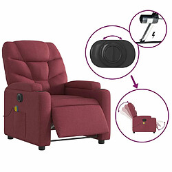 Maison Chic Fauteuil Relax pour salon, Fauteuil de massage inclinable électrique Rouge bordeaux Tissu -GKD60448 pas cher