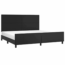 Avis Maison Chic Lit adulte - Cadre Structure de lit avec tête de lit Contemporain Noir 200x200 cm Similicuir -MN43101