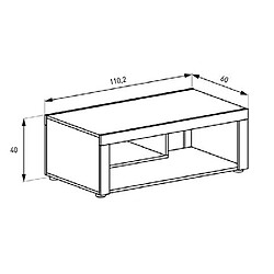 Pegane Table basse coloris chêne vieilli - longueur 110,20 x profondeur 60 x hauteur 40 cm