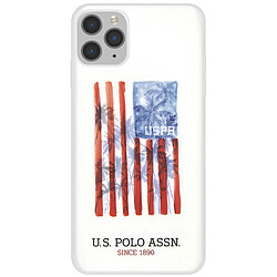 Us Polo U.S Polo Coque pour iPhone 11 Pro American Flag Antichoc Blanc