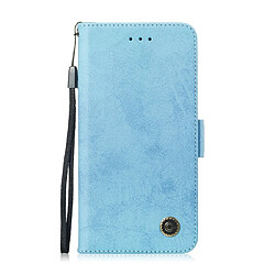 Wewoo Housse Coque Pour Galaxy A70 Retro Etui en cuir avec rabat horizontal et porte-cartes bleu