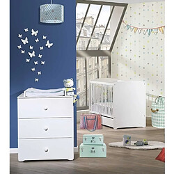 Baby Price Chambre bébé duo Basic boule: Lit 120x60, commode a langer - Babyprice - Blanc