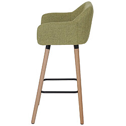 Avis Mendler Tabouret de bar Malmö T381, chaise de bar tabouret de comptoir ~ Textile, vert clair