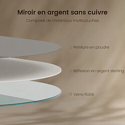 Acheter EMKE Miroir mural 60 × 80 cm Miroir ovale avec cadre noir, Miroir non lumineux salle de bain