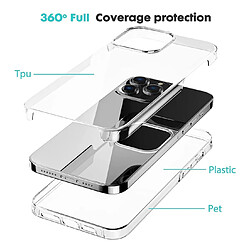 Htdmobiles Coque pour Apple iPhone 15 Pro Max - housse etui silicone gel fine 360 integrale (avant et arriere) + film ecran - TRANSPARENT