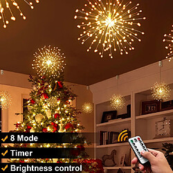 Lampe 3D LED étoile feu d'artifice suspendue Maclean MCE419 lumière décorative 4xAA 8 modes IP44 blanc chaud avec télécommande