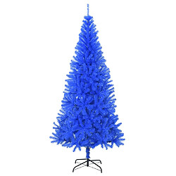 vidaXL Sapin de Noël artificiel avec support bleu 210 cm PVC