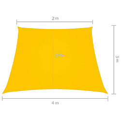 vidaXL Voile de parasol Tissu Oxford trapèze 2/4x3 m Jaune pas cher