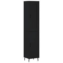 vidaXL Buffet haut Noir 34,5x34x180 cm Bois d'ingénierie