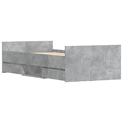 Acheter Maison Chic Lit adulte - Cadre de lit tête de lit et pied de lit,Structure du lit Contemporain pour chambre gris béton 100x200 cm -MN69120