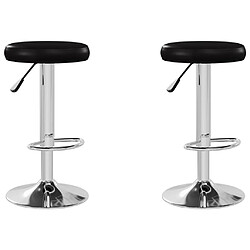 vidaXL Tabourets de bar lot de 2 noir similicuir