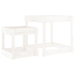 vidaXL Tables à sable 2 pcs blanc bois de pin massif