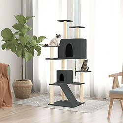 Arbre à chat avec griffoirs,niche pour chat en sisal Gris foncé 153 cm -MN60467