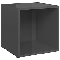 vidaXL Meuble TV gris brillant 37x35x37 cm bois d’ingénierie