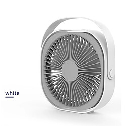 (Blanc) Ventilateur de Conception de Bureau Portable à Chargement alimenté par USB Design Créatif Fonctionnement Silencieux