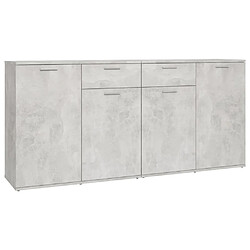 Maison Chic Buffet,Meuble de Rangement,commode pour salon,Cuisine Gris béton 160x36x75 cm Aggloméré -MN86649