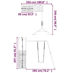 vidaXL Aire de jeux d'extérieur bois massif de douglas pas cher