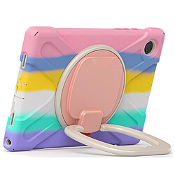 Coque en silicone avec béquille rotative à 360° Rose coloré pour votre Samsung Galaxy Tab A8 10.5 (2021)