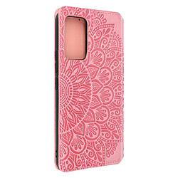 Avizar Étui Vivo V21 Portefeuille Support Vidéo Motif Mandala Rose