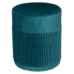 Atmosphera, Createur D'Interieur Pouf Velours Nofy Bleu canard - Atmosphera