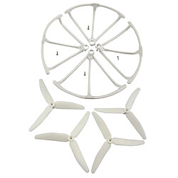 4 Pièces Hélices u0026 4 Pcs Garde Hélice pour Hubsan X4 H502E H502S Pièces Blanc