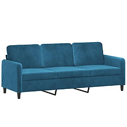 Maison Chic Ensemble de canapés 3 pcs, Canapé droit Sofa pour Salon bleu velours -GKD454097 pas cher