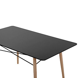 Beliani Table noire 140 x 80 cm BIONDI pas cher