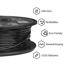 None Filament ERYONE TPU pour imprimante 3D 0,5 kg (1,1 lb)/bobine - Noir