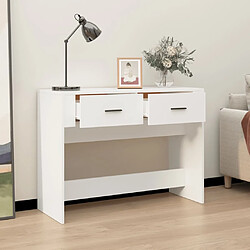 Avis Maison Chic Table console | Meuble d'entrée | Table d'appoint Blanc 100x39x75 cm Bois d'ingénierie -GKD65600