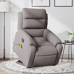 Maison Chic Fauteuil Relax pour salon, Fauteuil inclinable de massage électrique Taupe Tissu -GKD23251