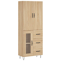 vidaXL Buffet haut Chêne sonoma 69,5x34x180 cm Bois d'ingénierie