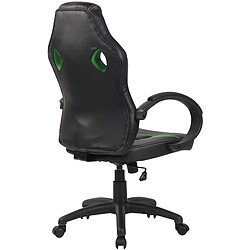 Acheter Decoshop26 Fauteuil de bureau chaise gaming forme ergonomique en PVC vert et plastique 10_0002759