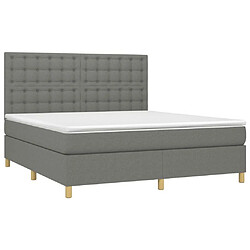 Avis Maison Chic Lit adulte- Lit + matelas,Sommier à lattes de lit et matelas et LED Gris foncé 180x200 cm -GKD54562