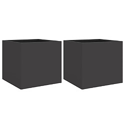 vidaXL Jardinières 2 pcs noir 32x30x29 cm acier