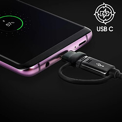 Câble micro-USB / USB type-C vers USB 2 en 1 1.5m Original Samsung - Noir pas cher