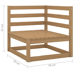 vidaXL Canapé d'angle de jardin marron miel bois de pin solide pas cher