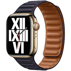 Leather Link pour Apple Watch Series 1 á 9 / SE (38/40/41 mm) | Series 10 (42 mm) - Taille M/L - Ink