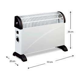 Acheter Chauffage Électrique 2000W d'Intérieur Kekai Bigger 53x20x38 cm avec Thermostat et 3 Niveaux de Puissance