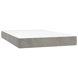 Acheter vidaXL Sommier à lattes de lit et matelas Gris clair 120x200cm Velours