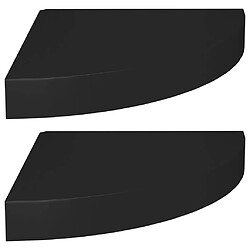 vidaXL Étagères d'angle flottantes 2 pcs noir 25x25x3,8 cm MDF