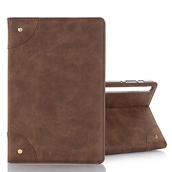 Wewoo Housse Coque Pour Galaxy Tab S6 Etui à rabat horizontal de style livre rétro T860 / T865 avec étui en cuir supportemplacements cartes et portefeuille café