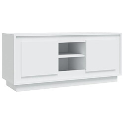 Maison Chic Meuble TV scandinave - Banc TV pour salon blanc 102x35x45 cm bois d'ingénierie -MN98340