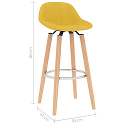 vidaXL Tabourets de bar lot de 2 jaune moutarde tissu pas cher