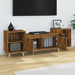 Acheter Maison Chic Meuble TV scandinave - Banc TV pour salon Chêne fumé 160x35x55 cm Bois d'ingénierie -MN87935