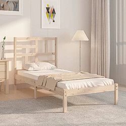 Maison Chic Lit Moderne Chambre - Cadre/structure de lit pour adulte bois massif 75x190 cm petit simple -MN85289