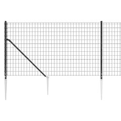 Avis vidaXL Clôture en treillis métallique et ancrage anthracite 0,8x25 m