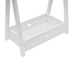 Mobili Rebecca Cintre Pour Enfants Porte-vêtements Montessori Blanc Mdf Pin Avec Etagère pas cher