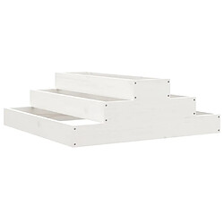 Maison Chic Jardinière,Bac à fleurs - pot de fleur Blanc 80x80x27 cm Bois massif de pin -GKD55676